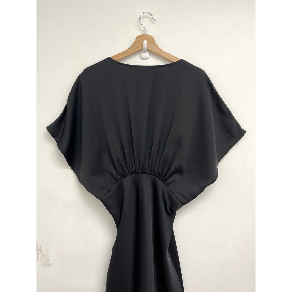 BHLDN Amelia Deep-V Neck Plunge Flutter Short Sleeve Satin Maxi Dress Gown US10 - Picture 7 of 15